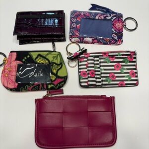 Lot of five card case/wallets including Vera Bradley